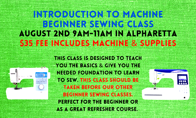 Thumbnail for event: Introduction to Machine Beginner Sewing 8/2