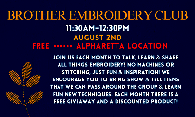 Thumbnail for event: Brother Embroidery Club 8/2