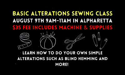 Thumbnail for event: Basic Alterations Sewing Class 8/9