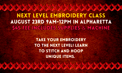Thumbnail for event: Next Level Embroidery Class 8/23